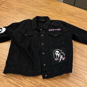 Black Ghost Face Denim Jacket